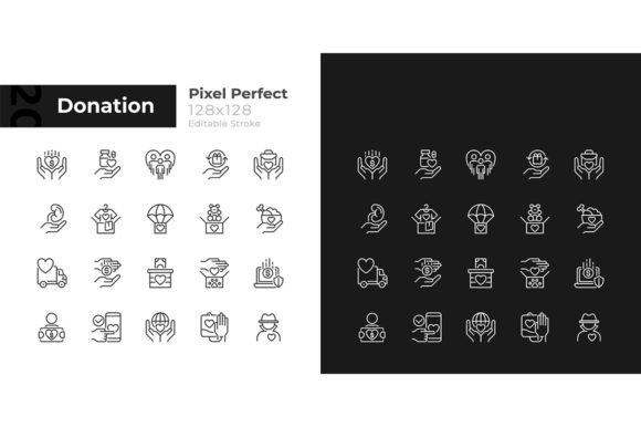 Enhancing Charitable Giving with Donation Opportunities Linear Icons Set