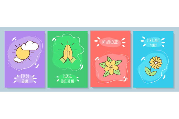 Sorry Greeting Card with Color Icons